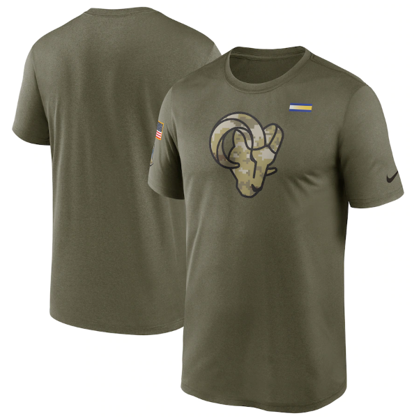 Men's Olive Los Angeles Rams 2021 Salute To Service Legend Performance T-Shirt